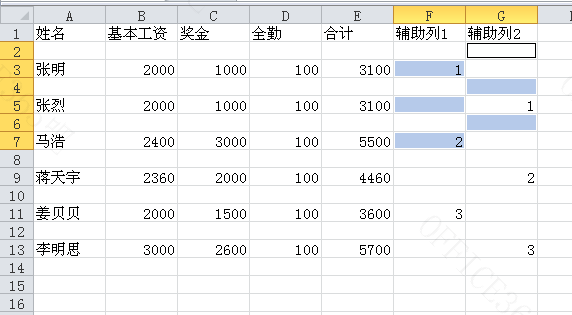excel每行插入表头制作工资条