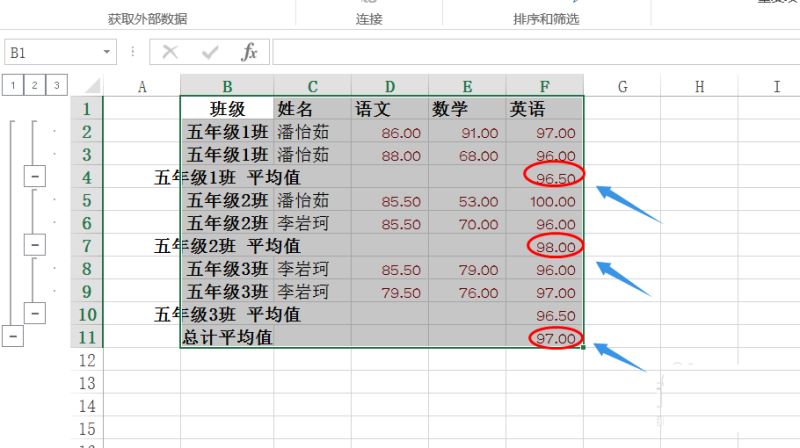 excel数据分类统计汇总