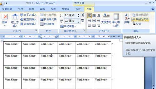 word表格转换成文本格式