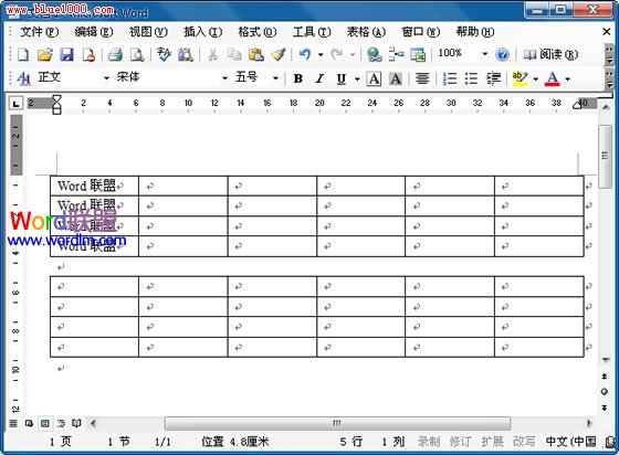 在word中一个表格可以拆分成多个表格吗