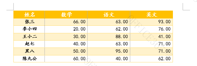 Word表格中