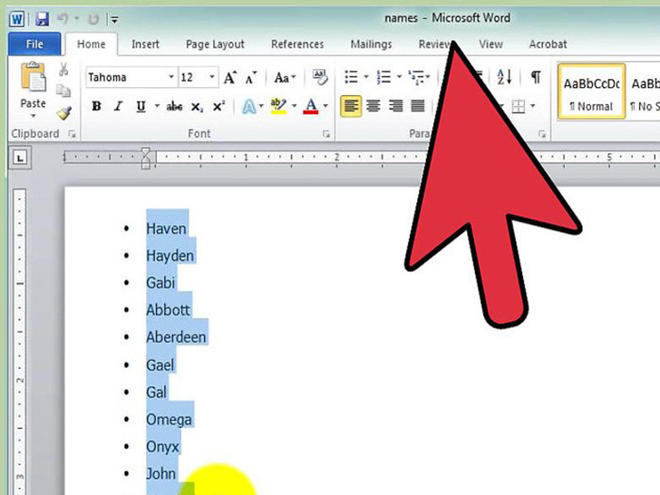 在word 中怎么按照字母顺序排序