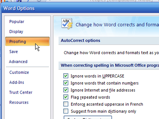 word2007如何开启自动更正功能