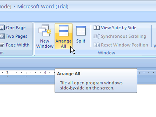 word2007如何设置多个文档查看