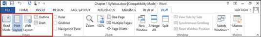 word 2013文档视图如何切换