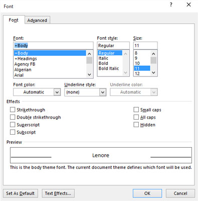 在word 2010中的字体对话框中可以设置文字的