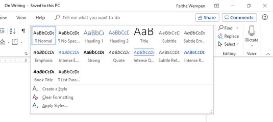 word2019样式中的样式集在哪里
