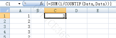 excel 统计不重复的单元格数量