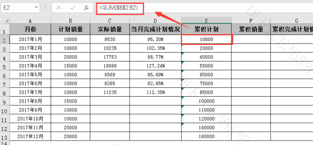 excel动态区域条件求和