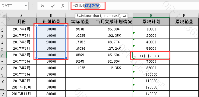 excel动态区域条件求和