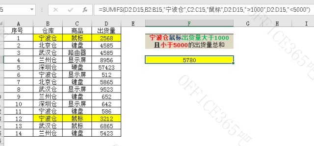 SUMIFS多字段多条件求和 多字段单条件求和