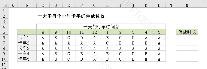 excel如何计算车辆停放时间