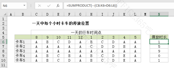 excel如何计算车辆停放时间